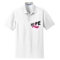 Hope Breast Cancer Awareness Pink Ribbon Dry Zone Grid Polo