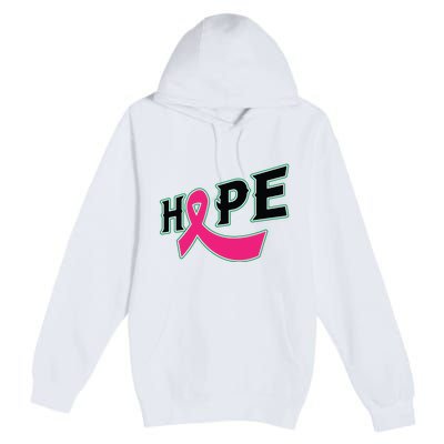 Hope Breast Cancer Awareness Pink Ribbon Premium Pullover Hoodie