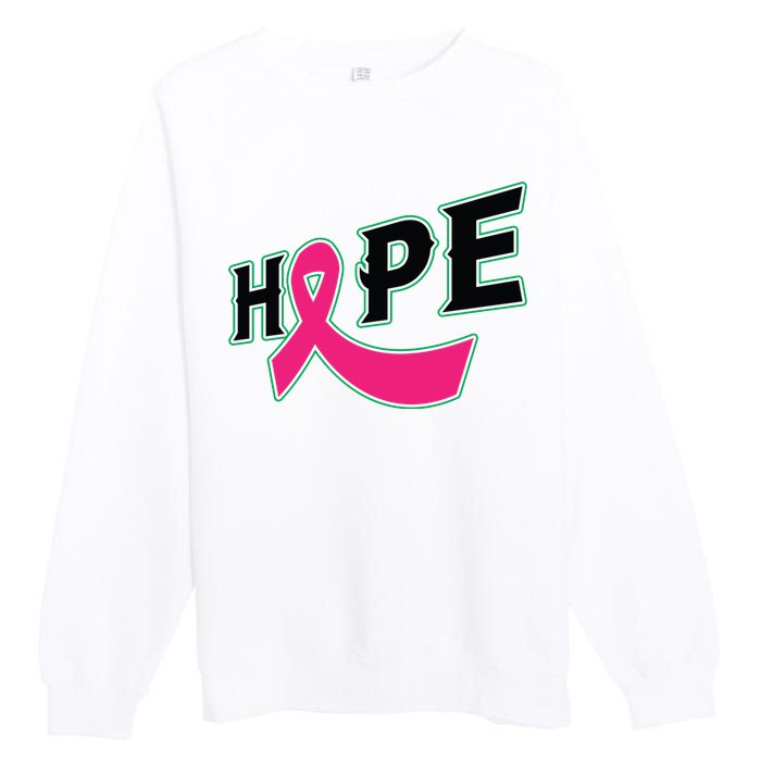 Hope Breast Cancer Awareness Pink Ribbon Premium Crewneck Sweatshirt