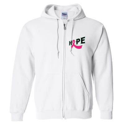 Hope Breast Cancer Awareness Pink Ribbon Full Zip Hoodie