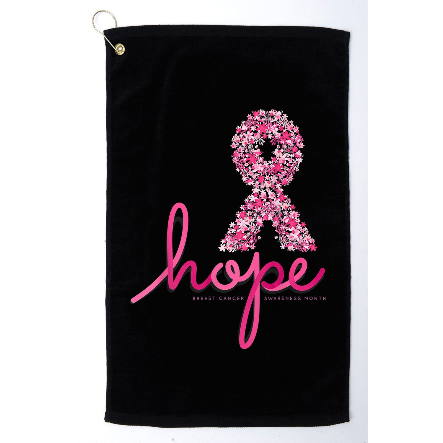 Hope Breast Cancer Awareness Shirt Pink Flowers Ribbon Golf Towel