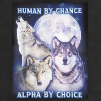 Human By Chance Alpha By Choice Alpha Wolf 7 Panel Mesh Trucker Snapback Hat