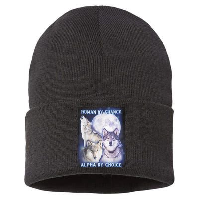 Human By Chance Alpha By Choice Alpha Wolf Sustainable Knit Beanie