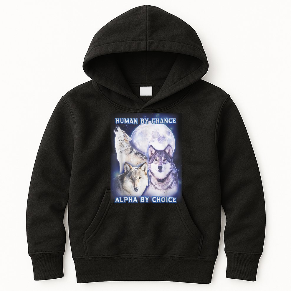 Human By Chance Alpha By Choice Alpha Wolf Kids Hoodie