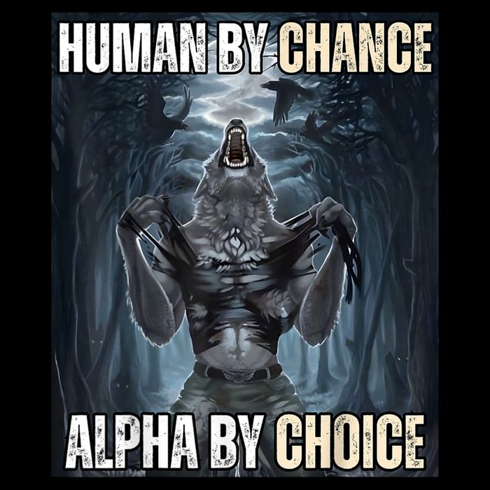 Human By Chance Alpha By Choice Cool Funny Alpha Wolf Meme 16 in Basic Backpack