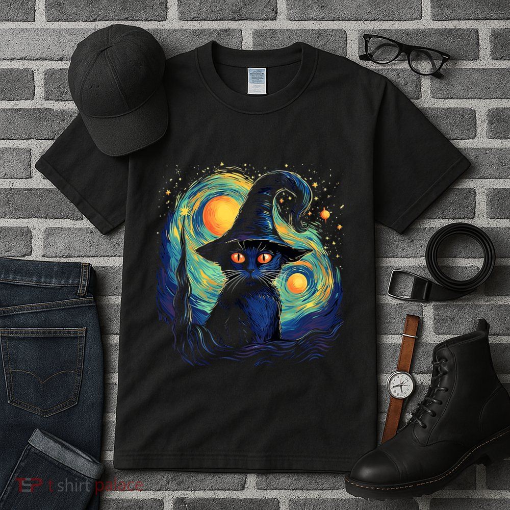 Halloween Black Cat Kitten Kitty Cat Witch Tall T-Shirt