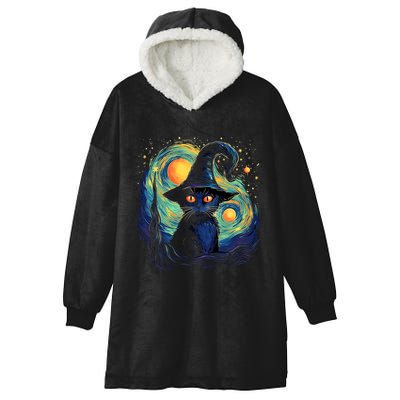 Halloween Black Cat Kitten Kitty Cat Witch Hooded Wearable Blanket