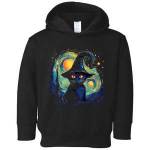 Halloween Black Cat Kitten Kitty Cat Witch Toddler Hoodie