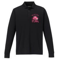 Halloween Breast Cancer In October We Wear Pink Pumpkin Performance Long Sleeve Polo