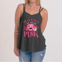 Halloween Breast Cancer In October We Wear Pink Pumpkin Women's Strappy Tank