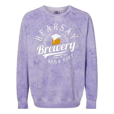 Hearsay Brewing Company Home Of The Mega Pint Colorblast Crewneck Sweatshirt