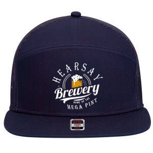 Hearsay Brewing Company Home Of The Mega Pint 7 Panel Mesh Trucker Snapback Hat