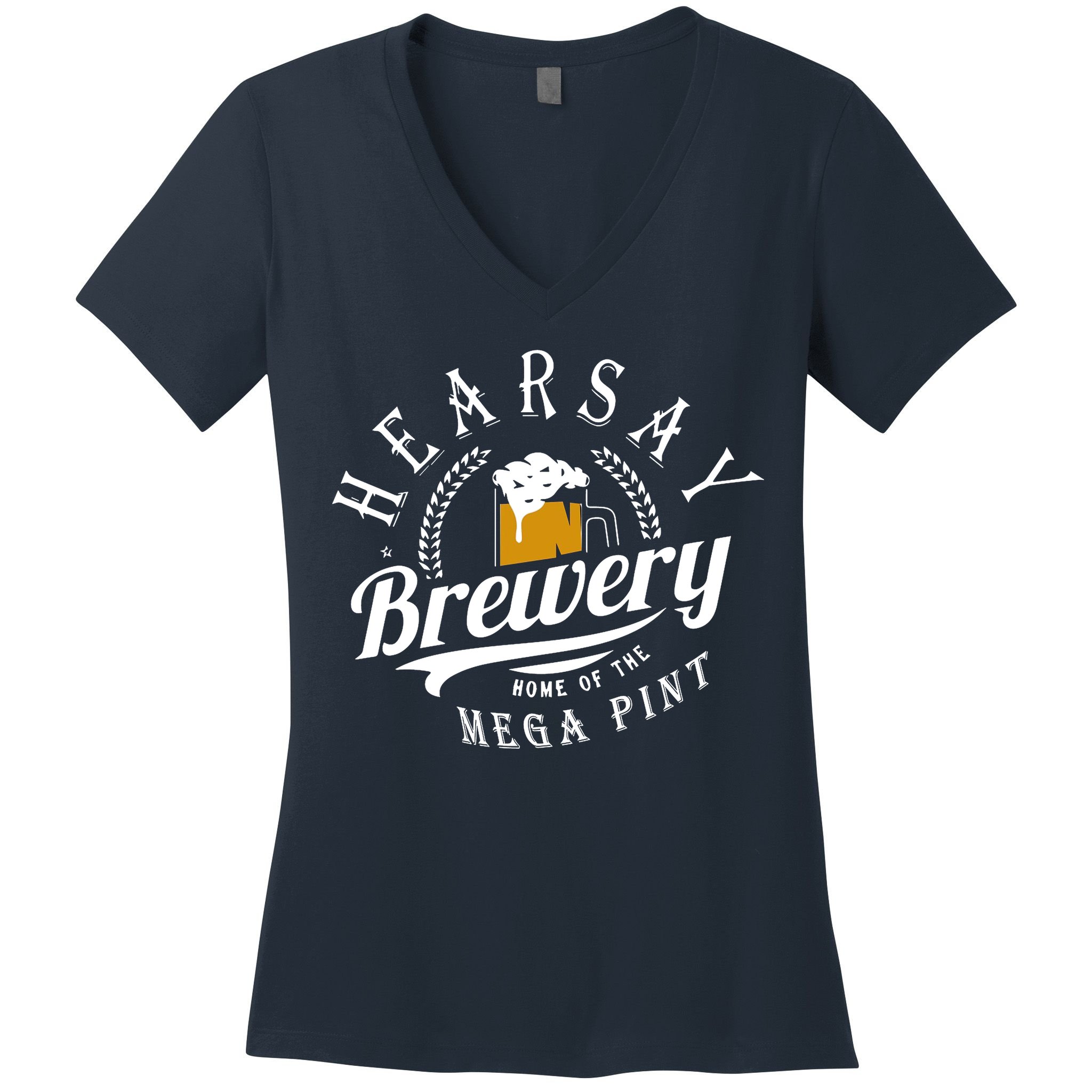 Hearsay Brewing Company Home Of The Mega Pint Women's V-Neck T-Shirt