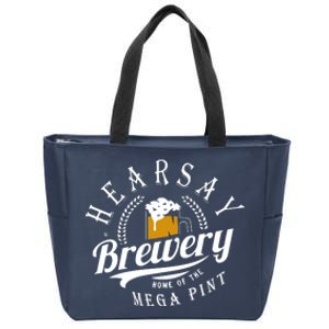 Hearsay Brewing Company Home Of The Mega Pint Zip Tote Bag