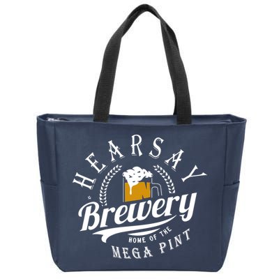 Hearsay Brewing Company Home Of The Mega Pint Zip Tote Bag