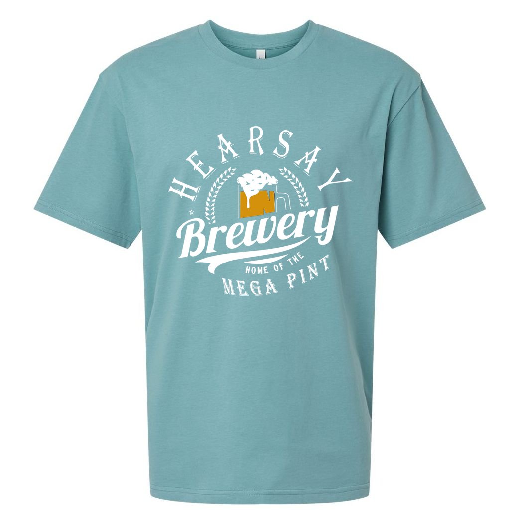 Hearsay Brewing Company Home Of The Mega Pint Sueded Cloud Jersey T-Shirt