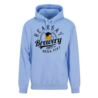 Hearsay Brewing Company Home Of The Mega Pint Unisex Surf Hoodie