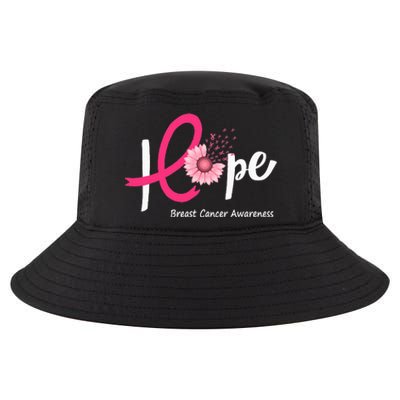 Hope Breast Cancer Pink Ribbons Sunflower October Month Cool Comfort Performance Bucket Hat