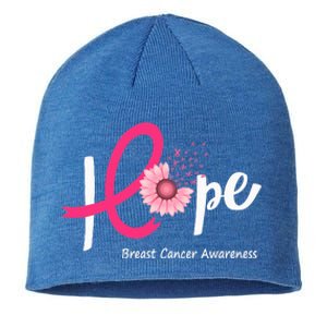 Hope Breast Cancer Pink Ribbons Sunflower October Month Sustainable Beanie