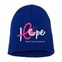 Hope Breast Cancer Pink Ribbons Sunflower October Month Short Acrylic Beanie