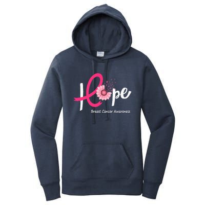 Hope Breast Cancer Pink Ribbons Sunflower October Month Women's Pullover Hoodie