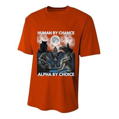 Human By Chance Alpha By Choice Wolf Vintage Performance Sprint T-Shirt