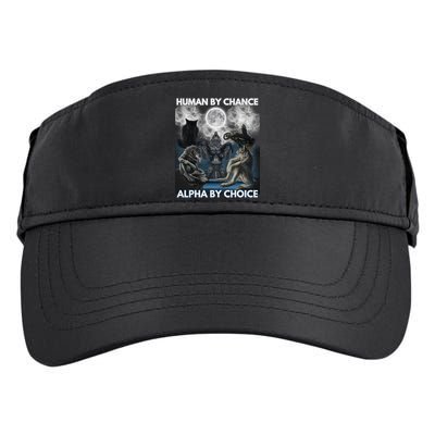 Human By Chance Alpha By Choice Wolf Vintage Adult Drive Performance Visor