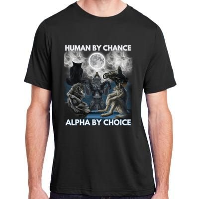 Human By Chance Alpha By Choice Wolf Vintage Adult ChromaSoft Performance T-Shirt