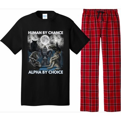 Human By Chance Alpha By Choice Wolf Vintage Pajama Set