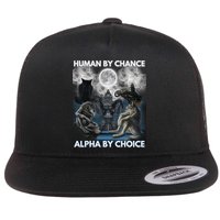 Human By Chance Alpha By Choice Wolf Vintage Flatbill Hat