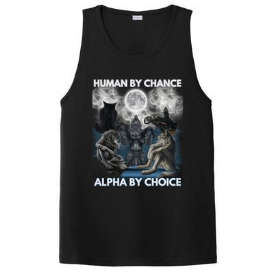 Human By Chance Alpha By Choice Wolf Vintage PosiCharge Competitor Tank