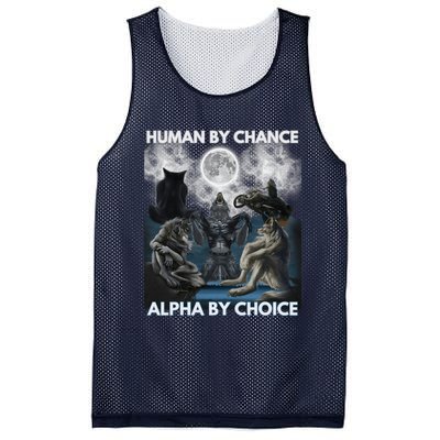 Human By Chance Alpha By Choice Wolf Vintage Mesh Reversible Basketball Jersey Tank