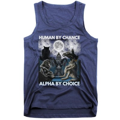 Human By Chance Alpha By Choice Wolf Vintage Tank Top