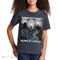 Human By Chance Alpha By Choice Wolf Vintage Kids T-Shirt