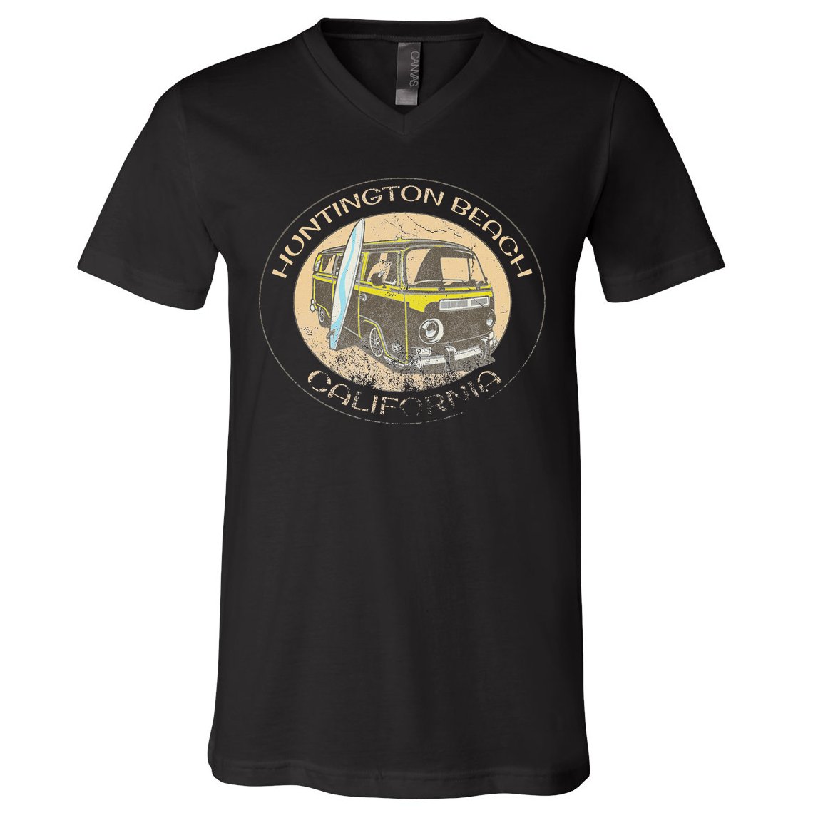 Huntington Beach California Trendy  V-Neck T-Shirt