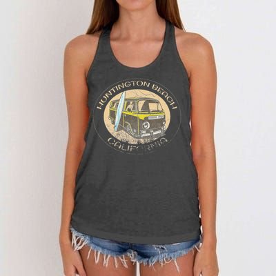 Huntington Beach California Trendy  Women's Knotted Racerback Tank