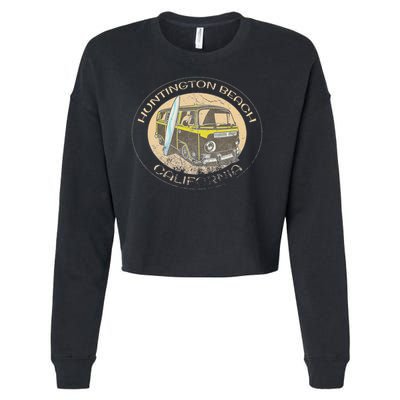 Huntington Beach California Trendy  Cropped Pullover Crew
