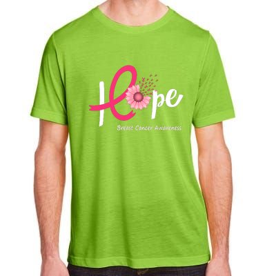 Hope Breast Cancer Pink Ribbons Sunflower October Month Adult ChromaSoft Performance T-Shirt