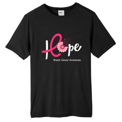 Hope Breast Cancer Pink Ribbons Sunflower October Month Tall Fusion ChromaSoft Performance T-Shirt