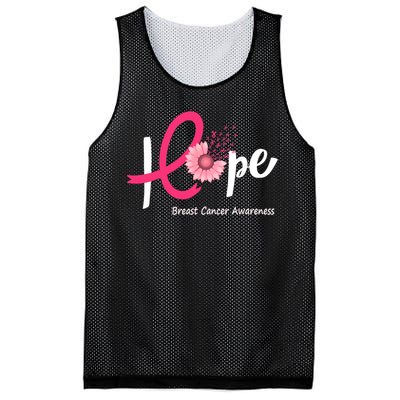 Hope Breast Cancer Pink Ribbons Sunflower October Month Mesh Reversible Basketball Jersey Tank