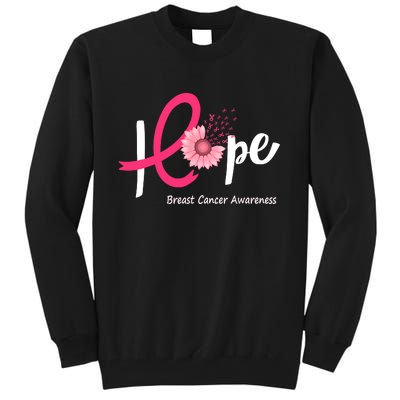 Hope Breast Cancer Pink Ribbons Sunflower October Month Tall Sweatshirt