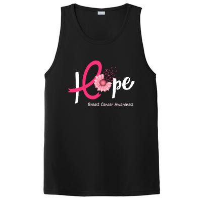 Hope Breast Cancer Pink Ribbons Sunflower October Month PosiCharge Competitor Tank