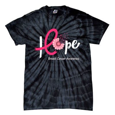 Hope Breast Cancer Pink Ribbons Sunflower October Month Tie-Dye T-Shirt