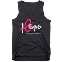 Hope Breast Cancer Pink Ribbons Sunflower October Month Tank Top