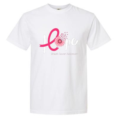 Hope Breast Cancer Pink Ribbons Sunflower October Month Garment-Dyed Heavyweight T-Shirt