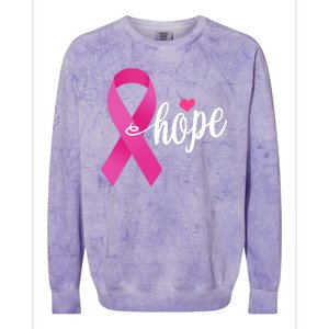 Hope Breast Cancer Awareness Ribbon Colorblast Crewneck Sweatshirt