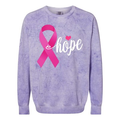 Hope Breast Cancer Awareness Ribbon Colorblast Crewneck Sweatshirt