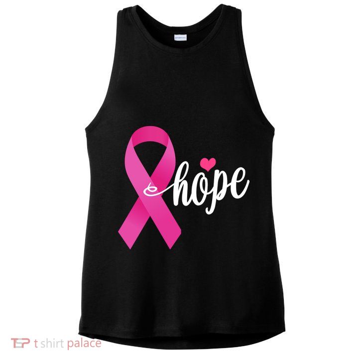 Hope Breast Cancer Awareness Ribbon Ladies PosiCharge Tri-Blend Wicking Tank