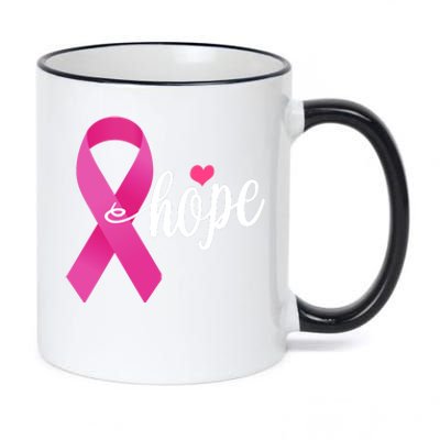 Hope Breast Cancer Awareness Ribbon 11oz Black Color Changing Mug