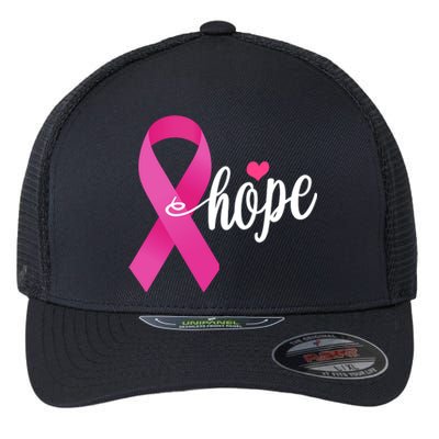 Hope Breast Cancer Awareness Ribbon Flexfit Unipanel Trucker Cap